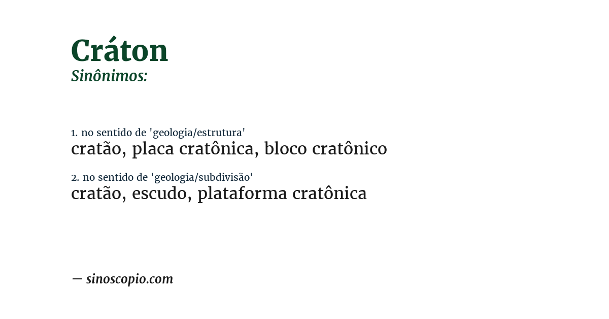 Sinônimo de cráton