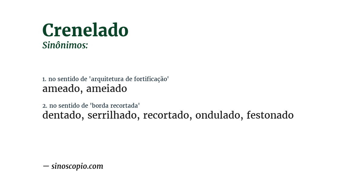 Sinônimo de crenelado