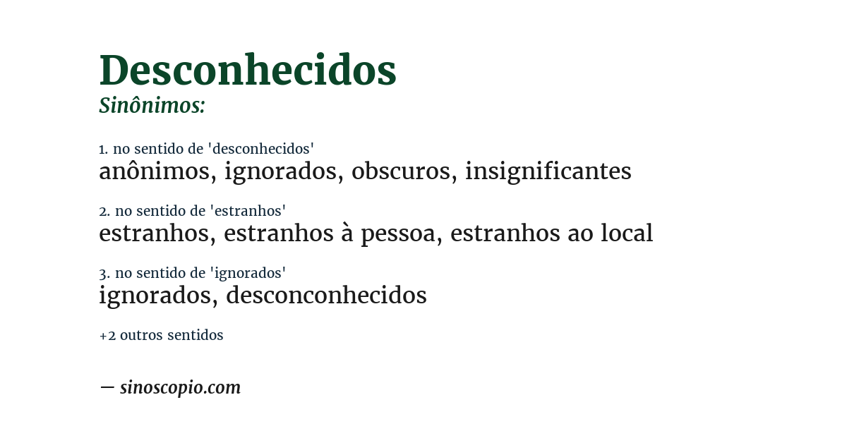 Sinônimo de desconhecidos