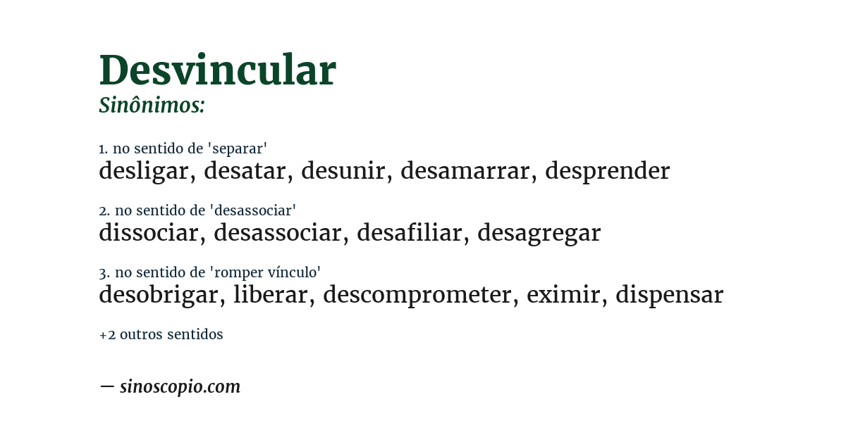 Sinônimo de desvincular