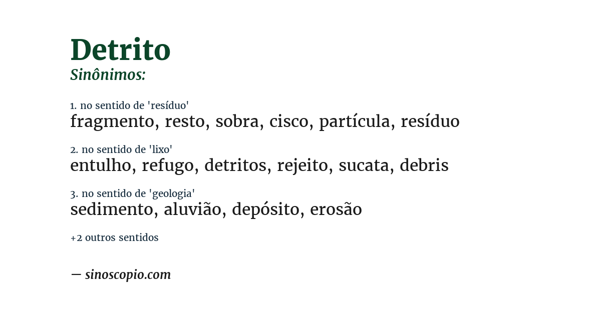 Sinônimo de detrito