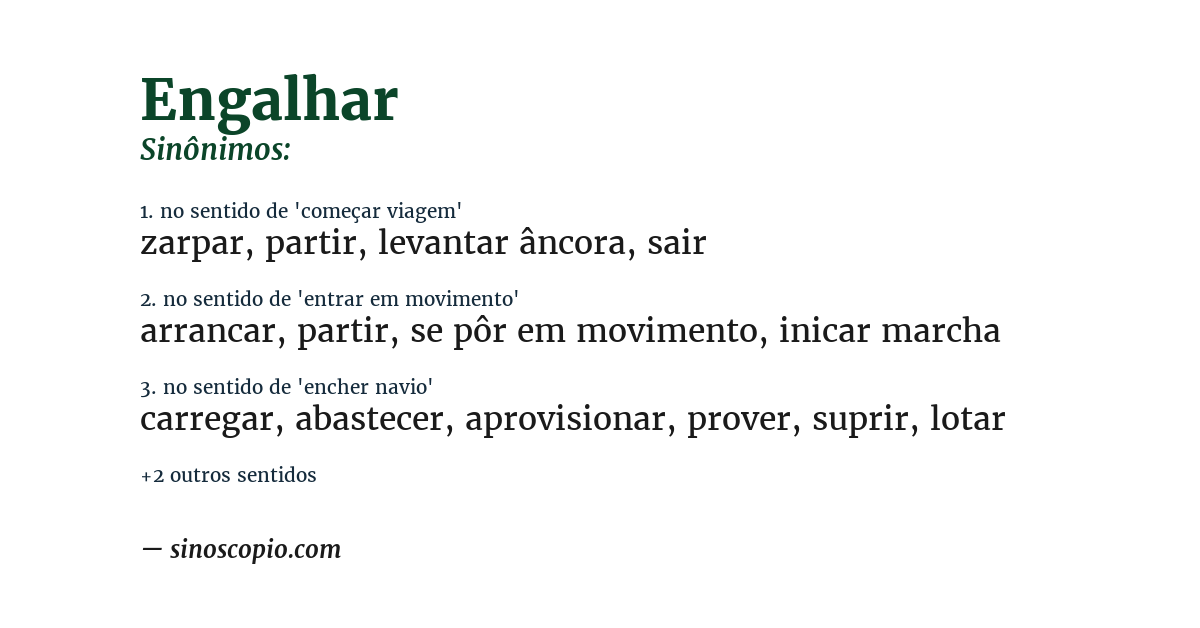 Sinônimo de engalhar