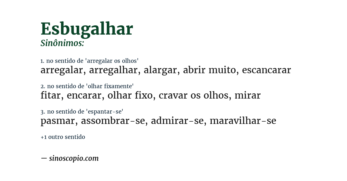 Sinônimo de esbugalhar