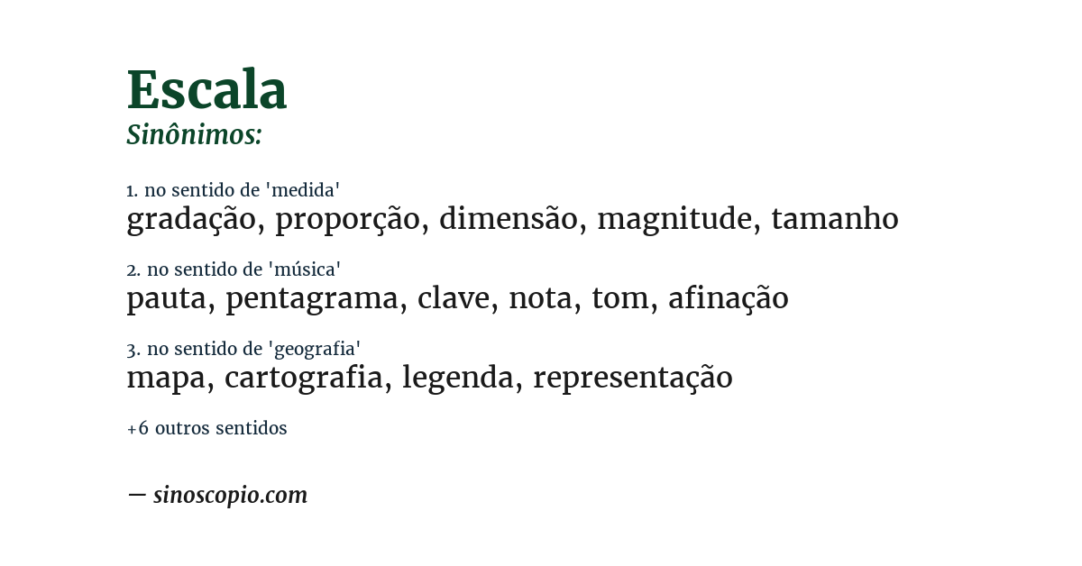 Sinônimo de escala