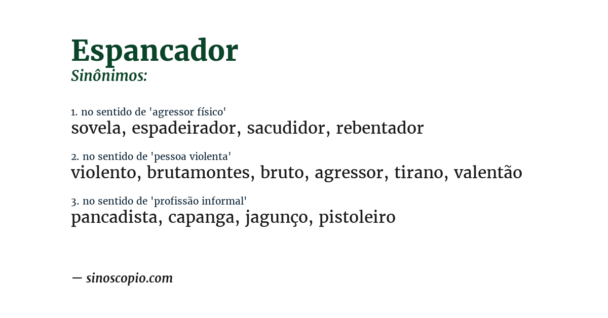 Sinônimo de espancador