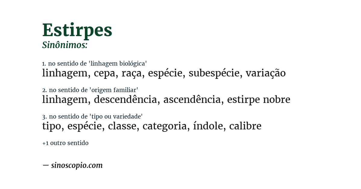Sinônimo de estirpes