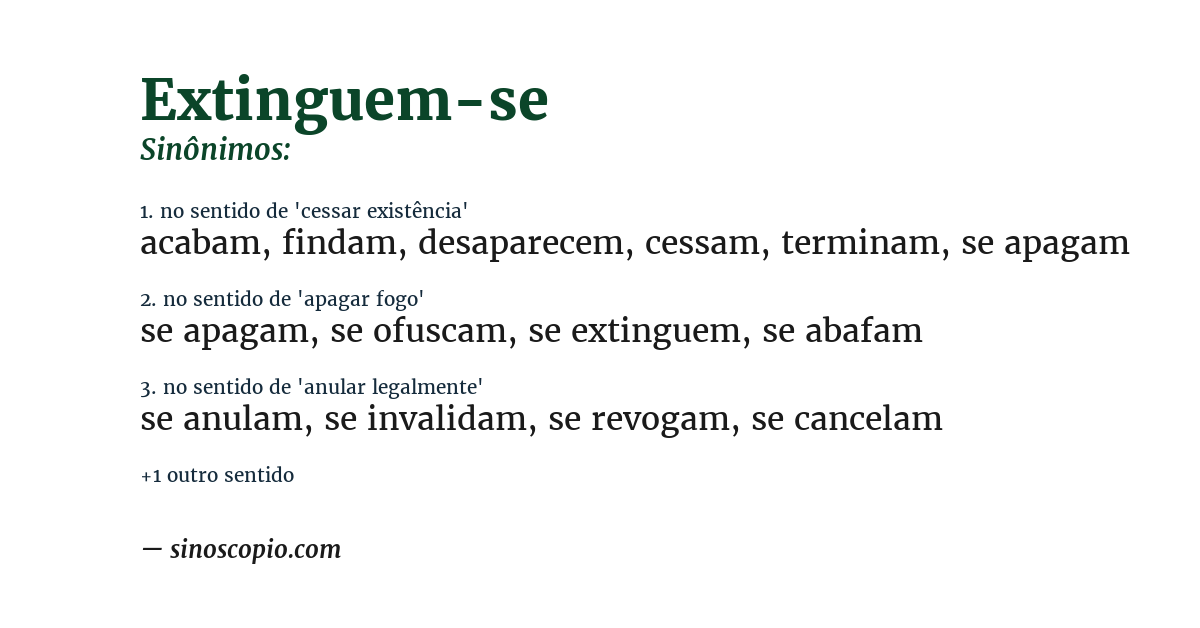 Sinônimo de extinguem-se