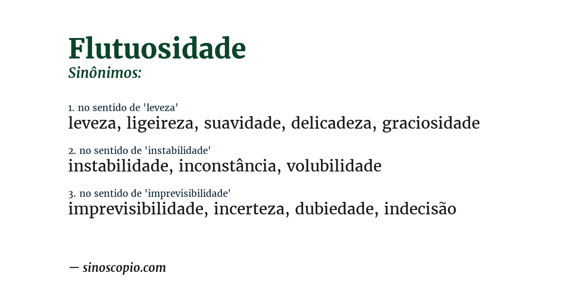 Sinônimo de flutuosidade
