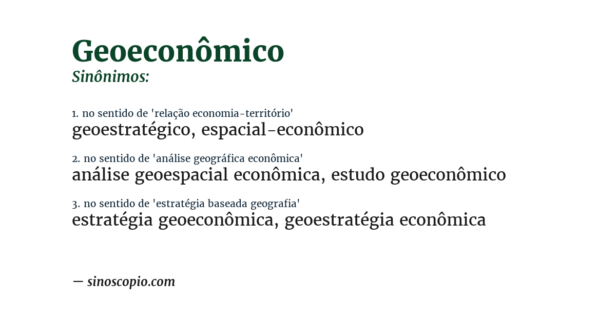 Sinônimo de geoeconômico