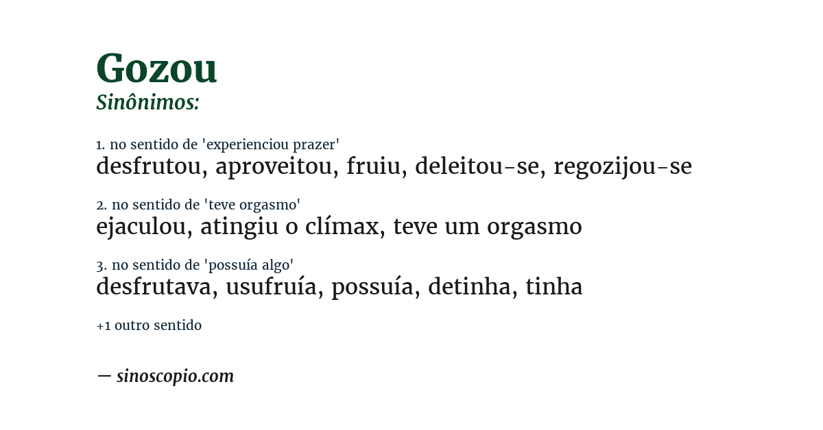 Sinônimo de gozou