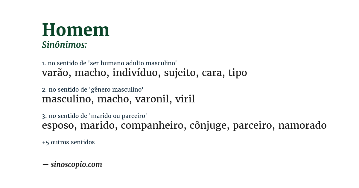 Sinônimo de homem