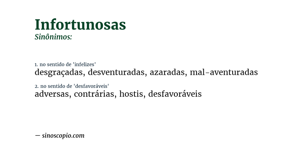 Sinônimo de infortunosas