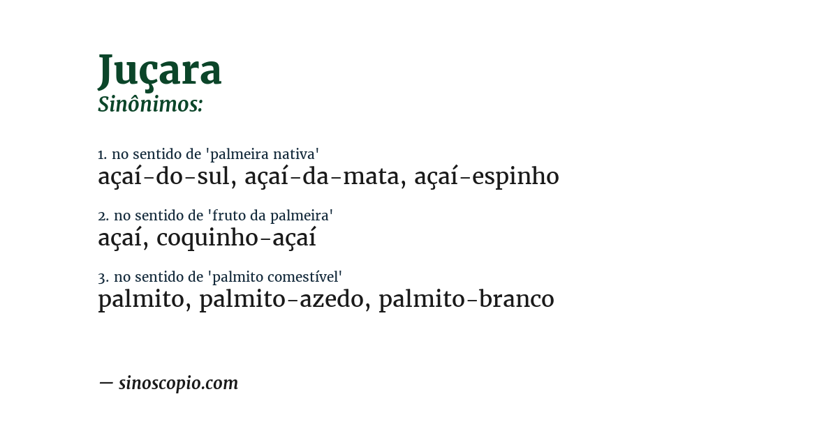 Sinônimo de juçara