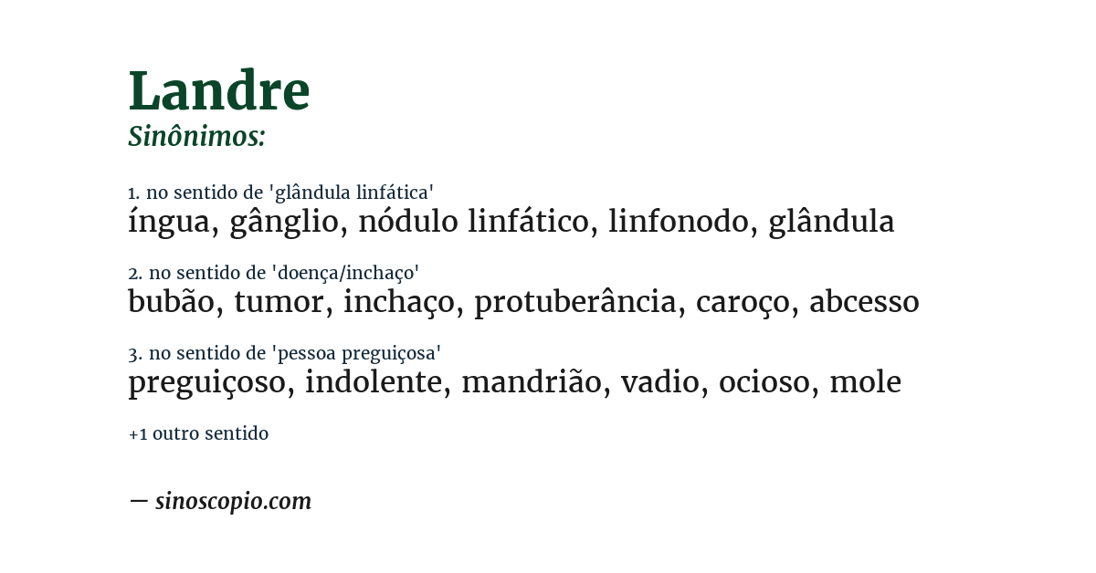 Sinônimo de landre
