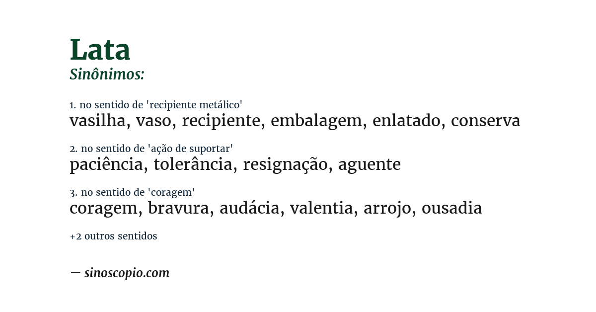 Sinônimo de lata