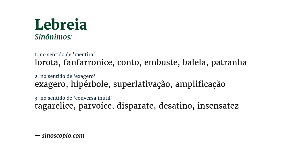 Sinônimo de lebreia