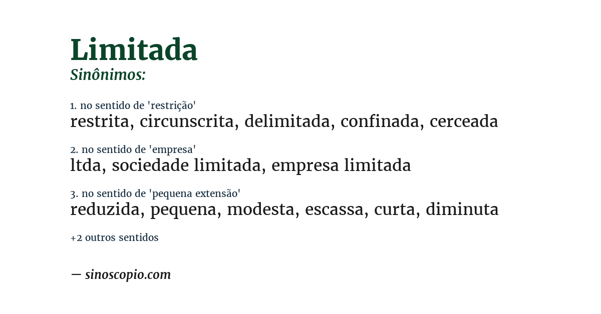 Sinônimo de limitada