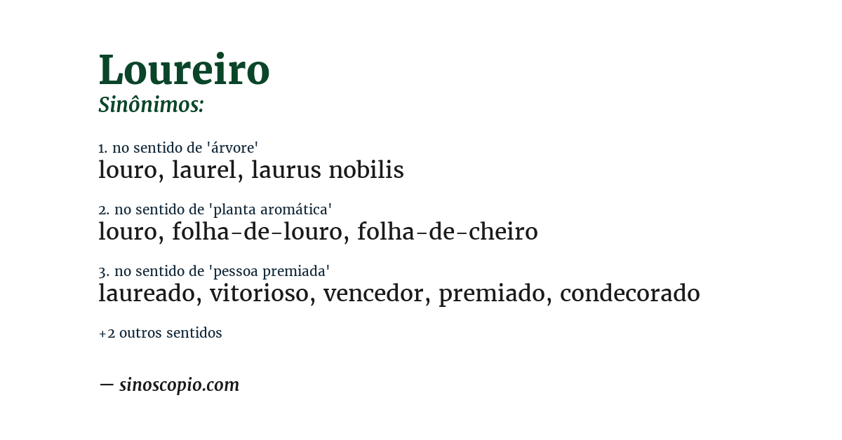 Sinônimo de loureiro