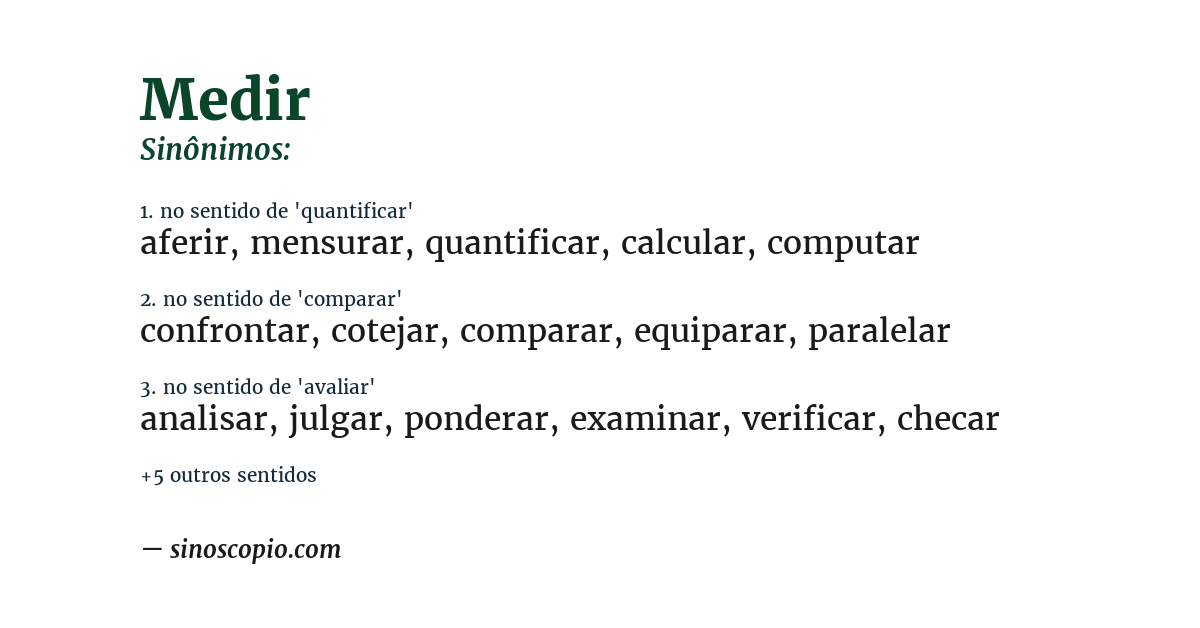Sinônimo de medir