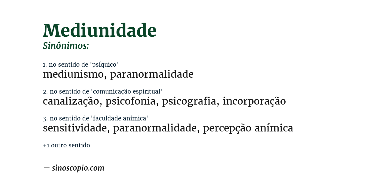 Sinônimo de mediunidade