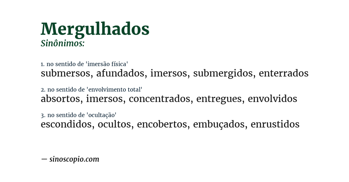Sinônimo de mergulhados