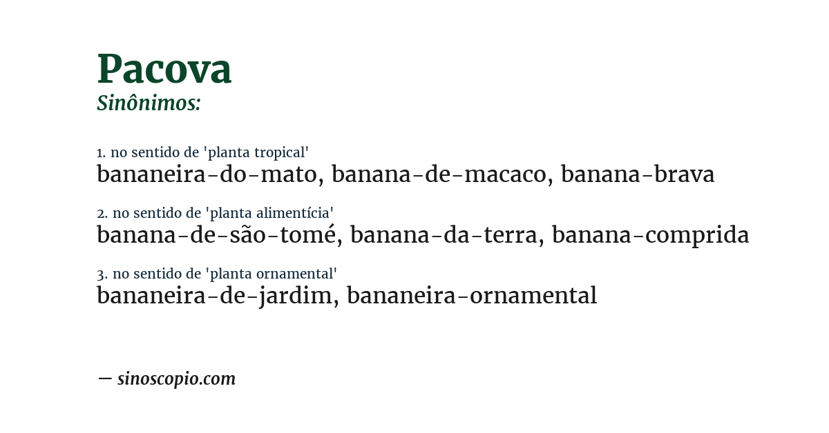 Sinônimo de pacova