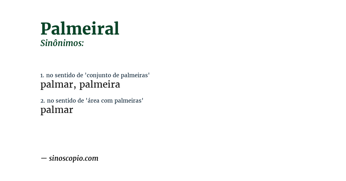 Sinônimo de palmeiral