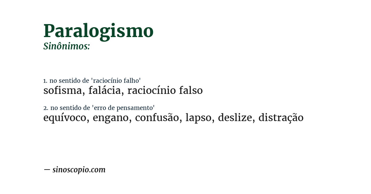 Sinônimo de paralogismo
