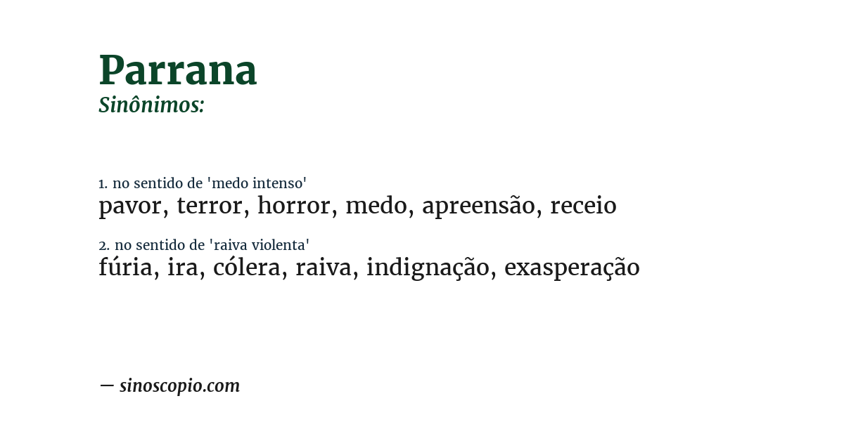 Sinônimo de parrana