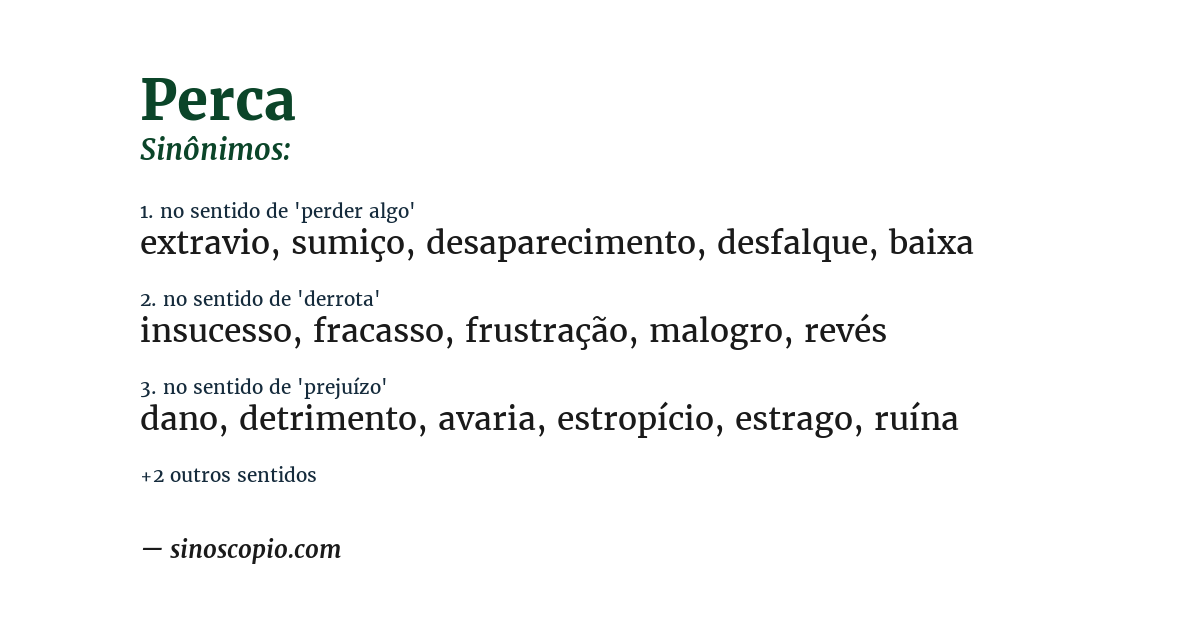 Sinônimo de perca