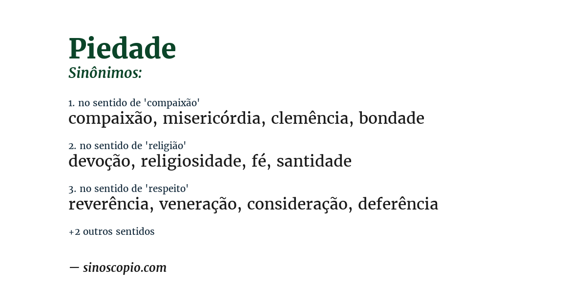 Sinônimo de piedade