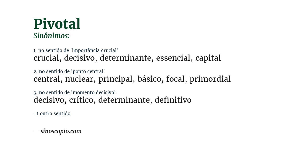 Sinônimo de pivotal