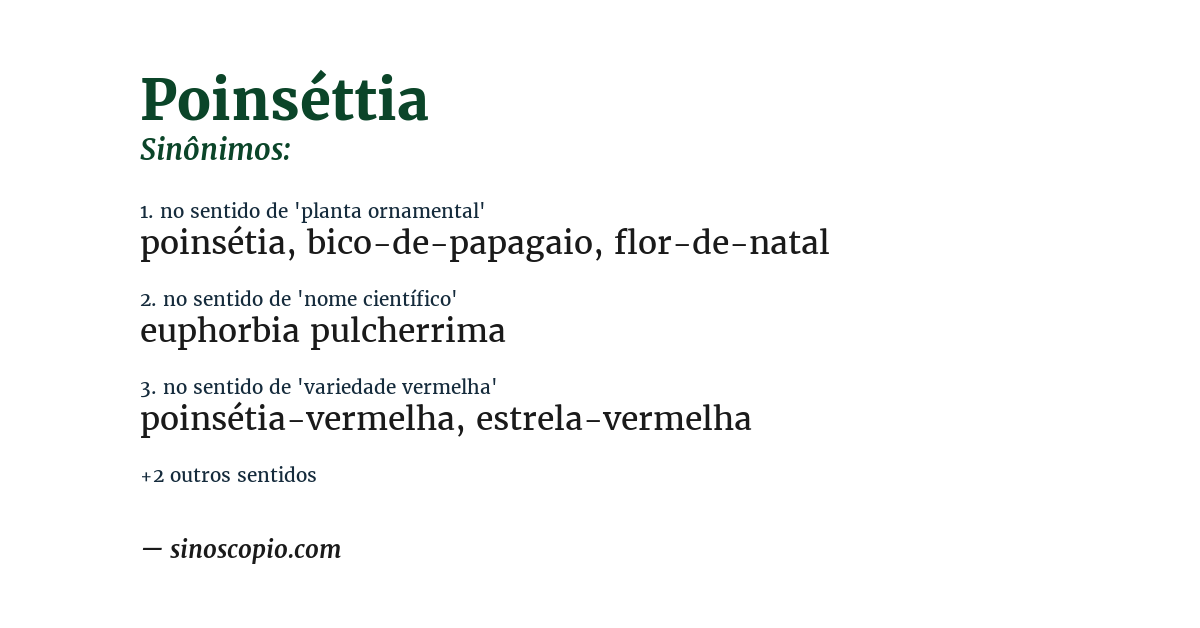 Sinônimo de poinséttia