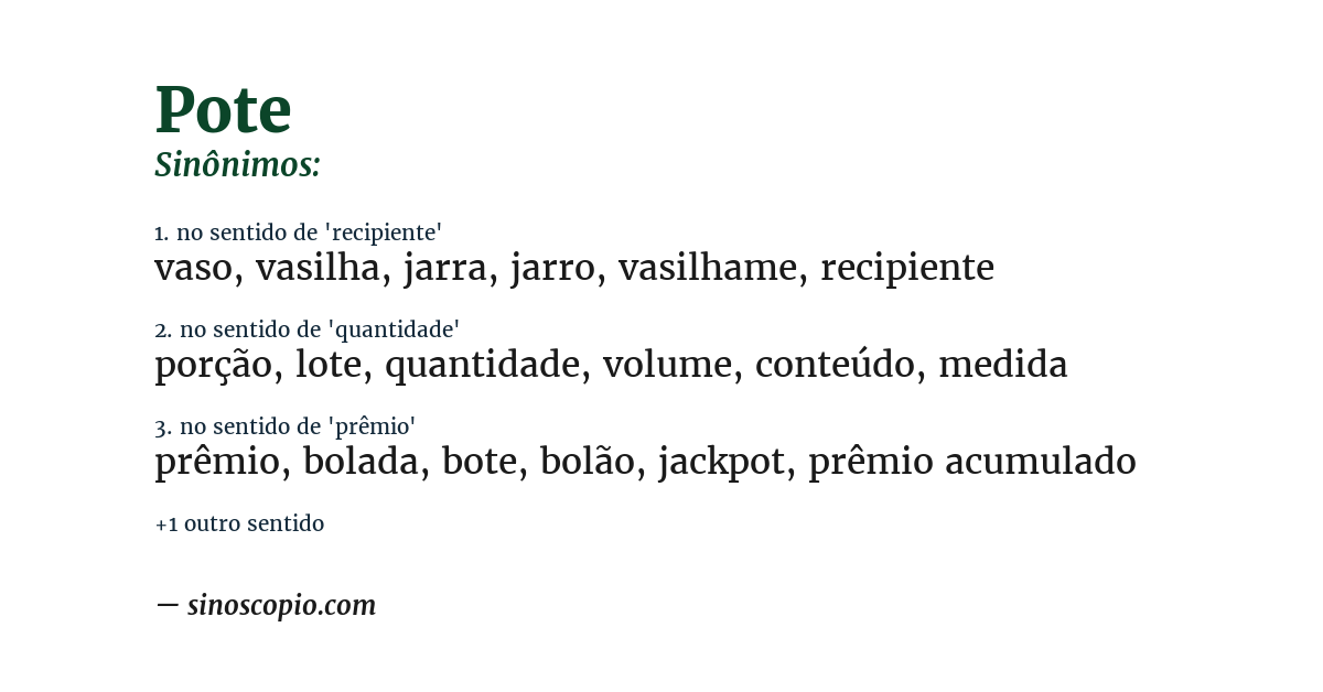 Sinônimo de pote