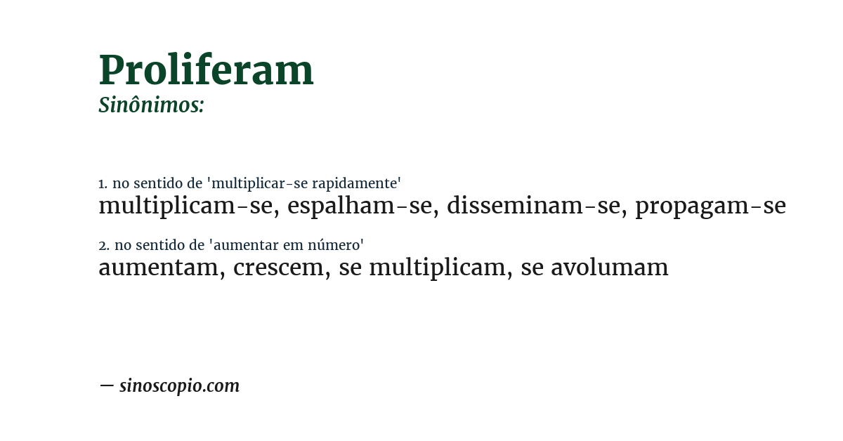 Sinônimo de proliferam