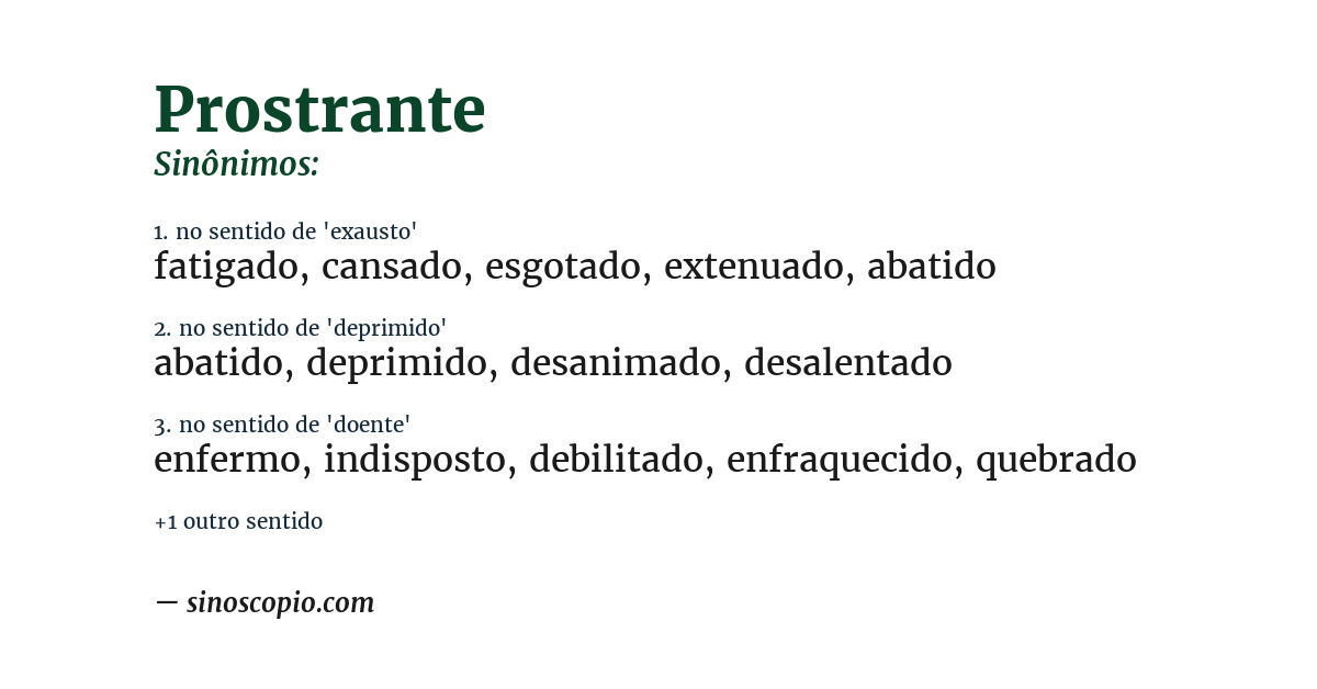 Sinônimo de prostrante