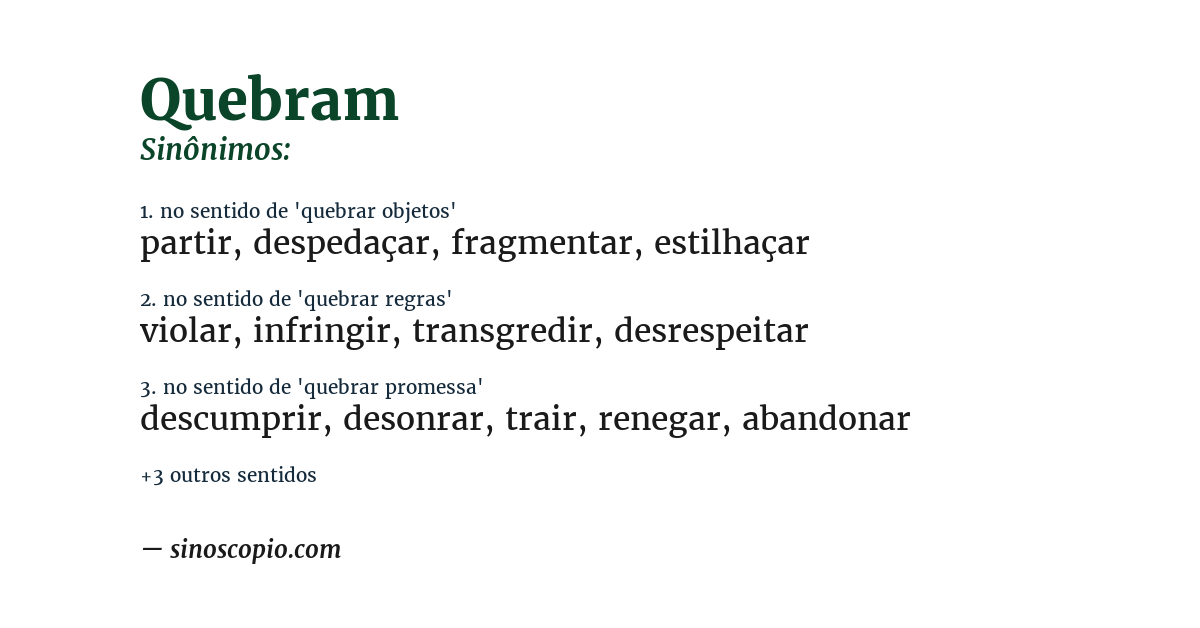 Sinônimo de quebram