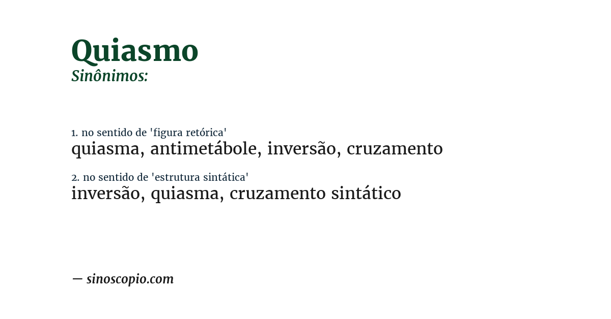 Sinônimo de quiasmo