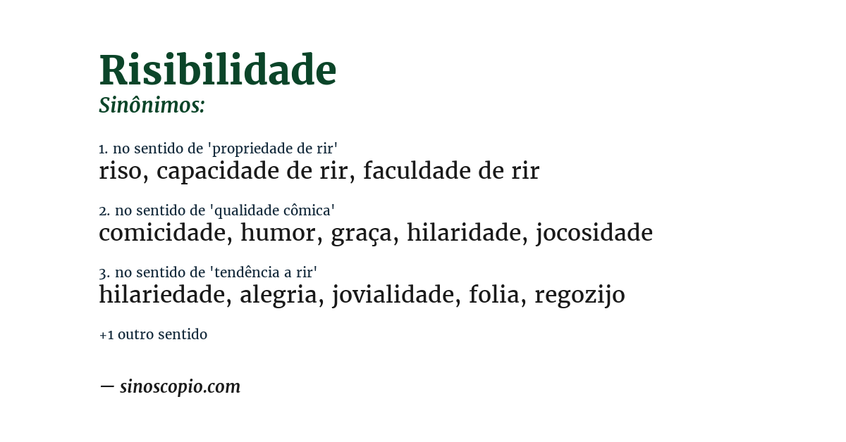 Sinônimo de risibilidade