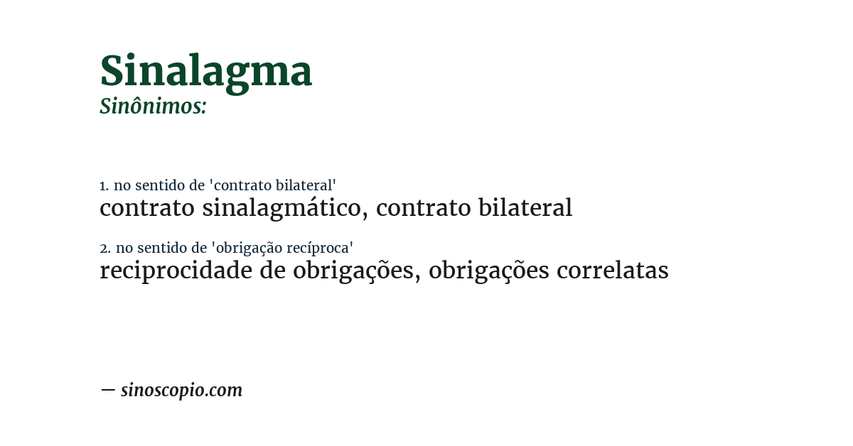 Sinônimo de sinalagma