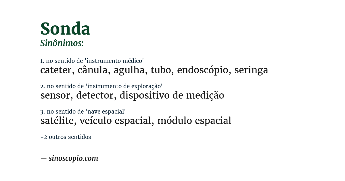 Sinônimo de sonda