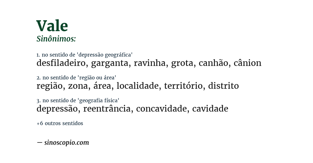 Sinônimo de vale