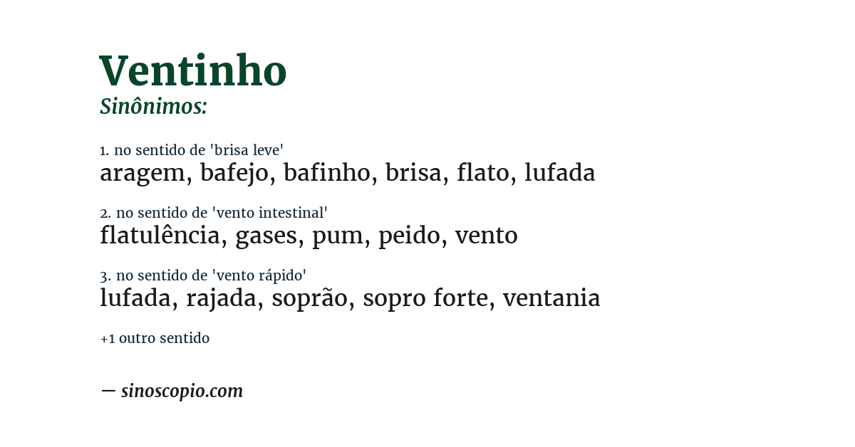Sinônimo de ventinho