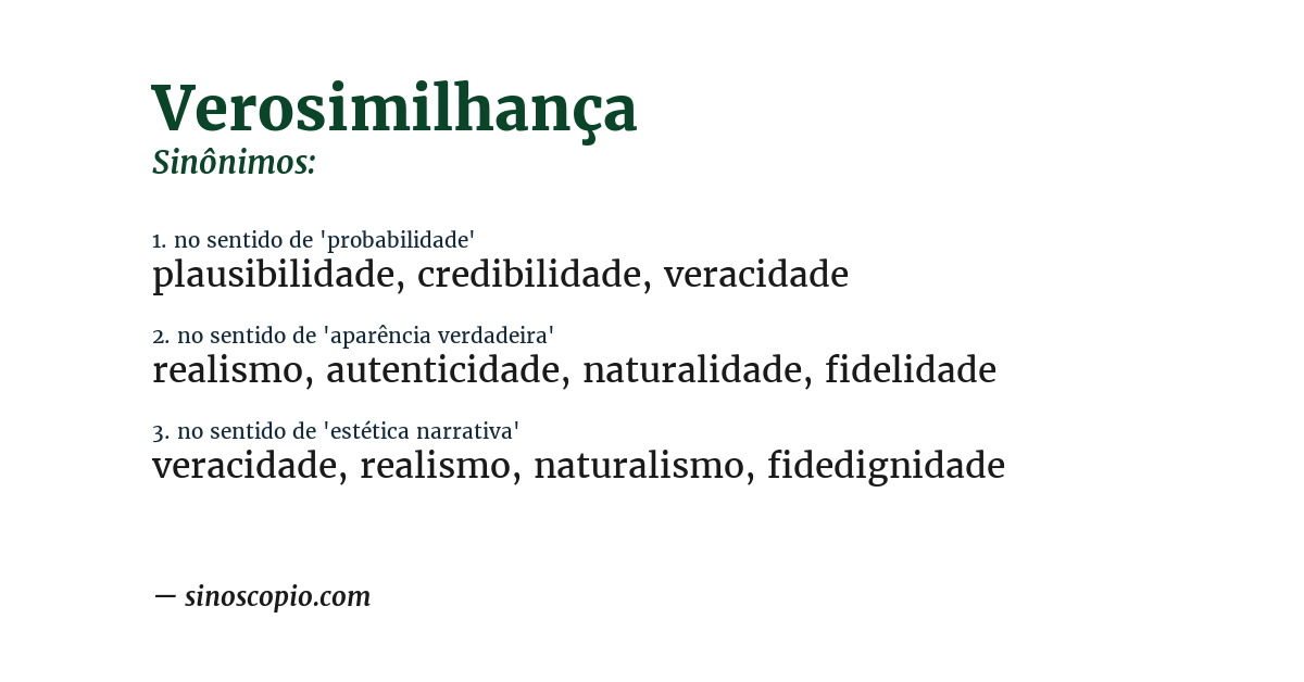 Sinônimo de verosimilhança