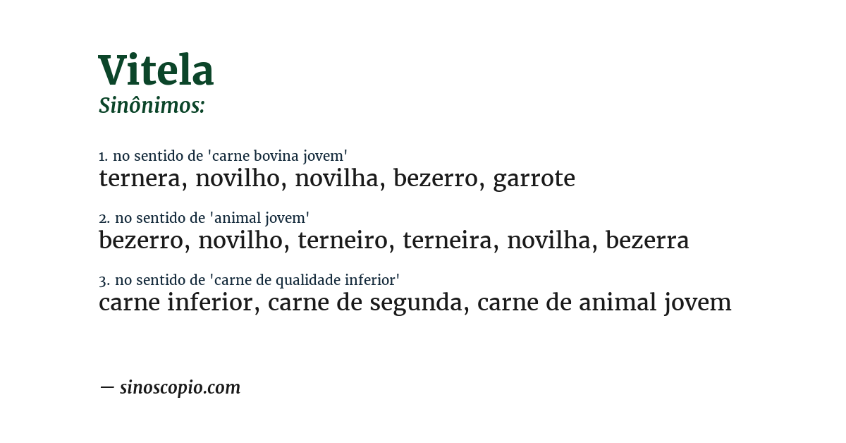 Sinônimo de vitela