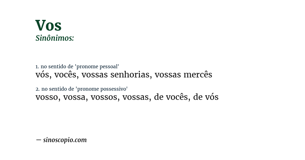 Sinônimo de vos