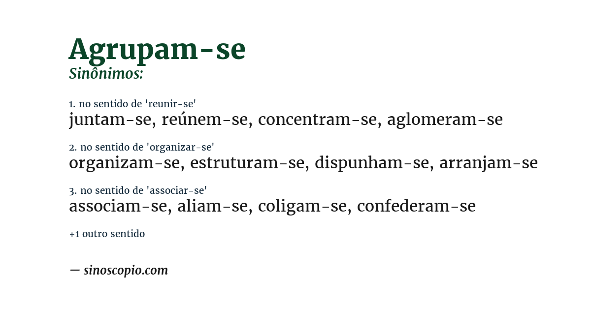 Sinônimo de agrupam-se
