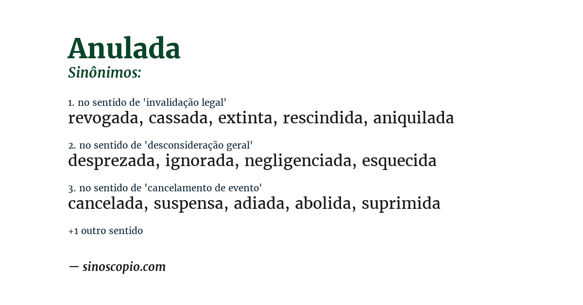 Sinônimo de anulada