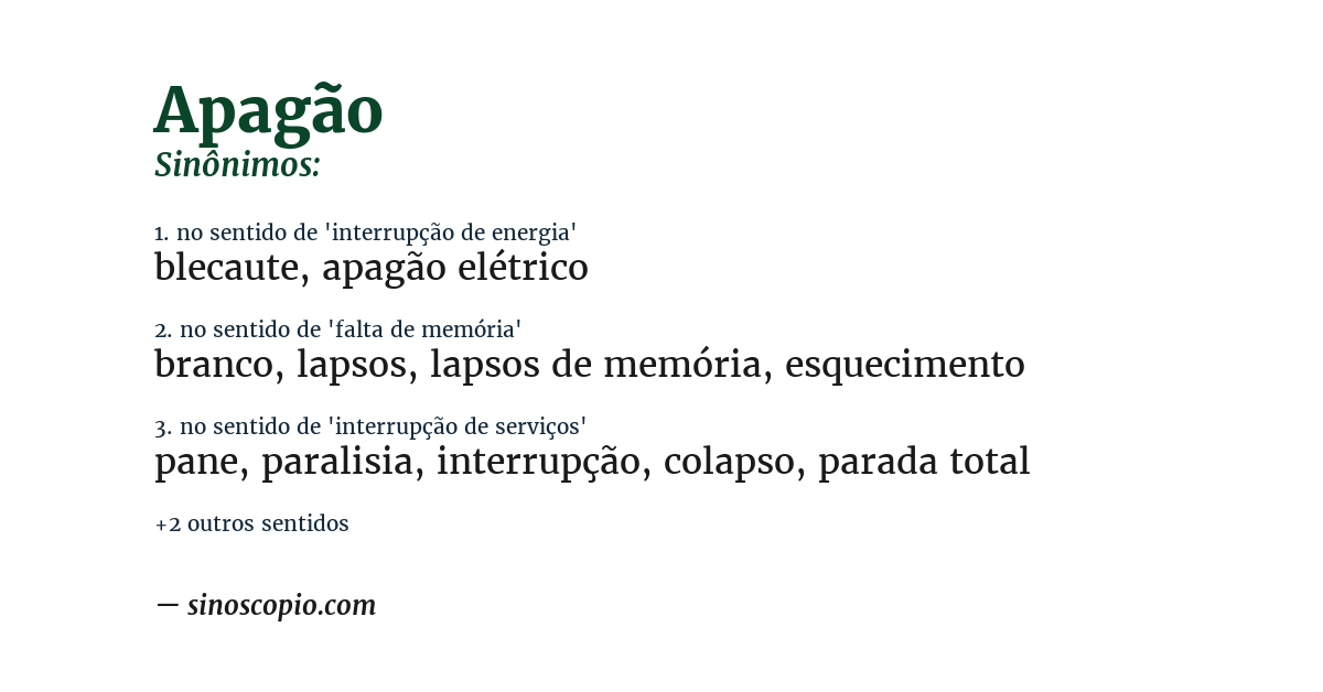 Sinônimo de apagão