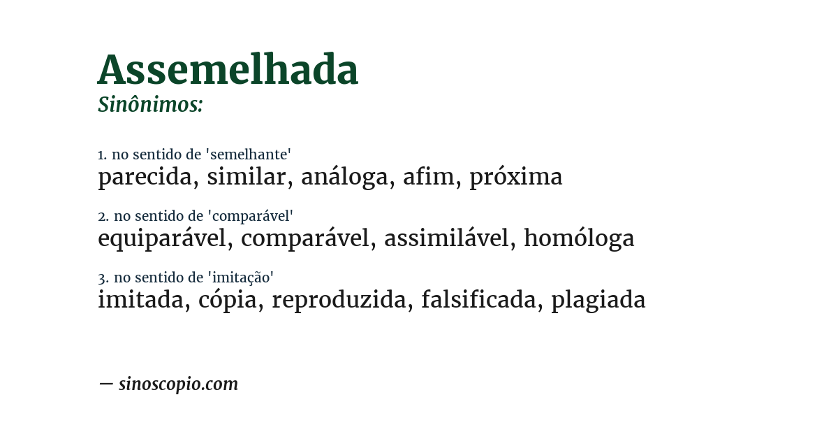 Sinônimo de assemelhada